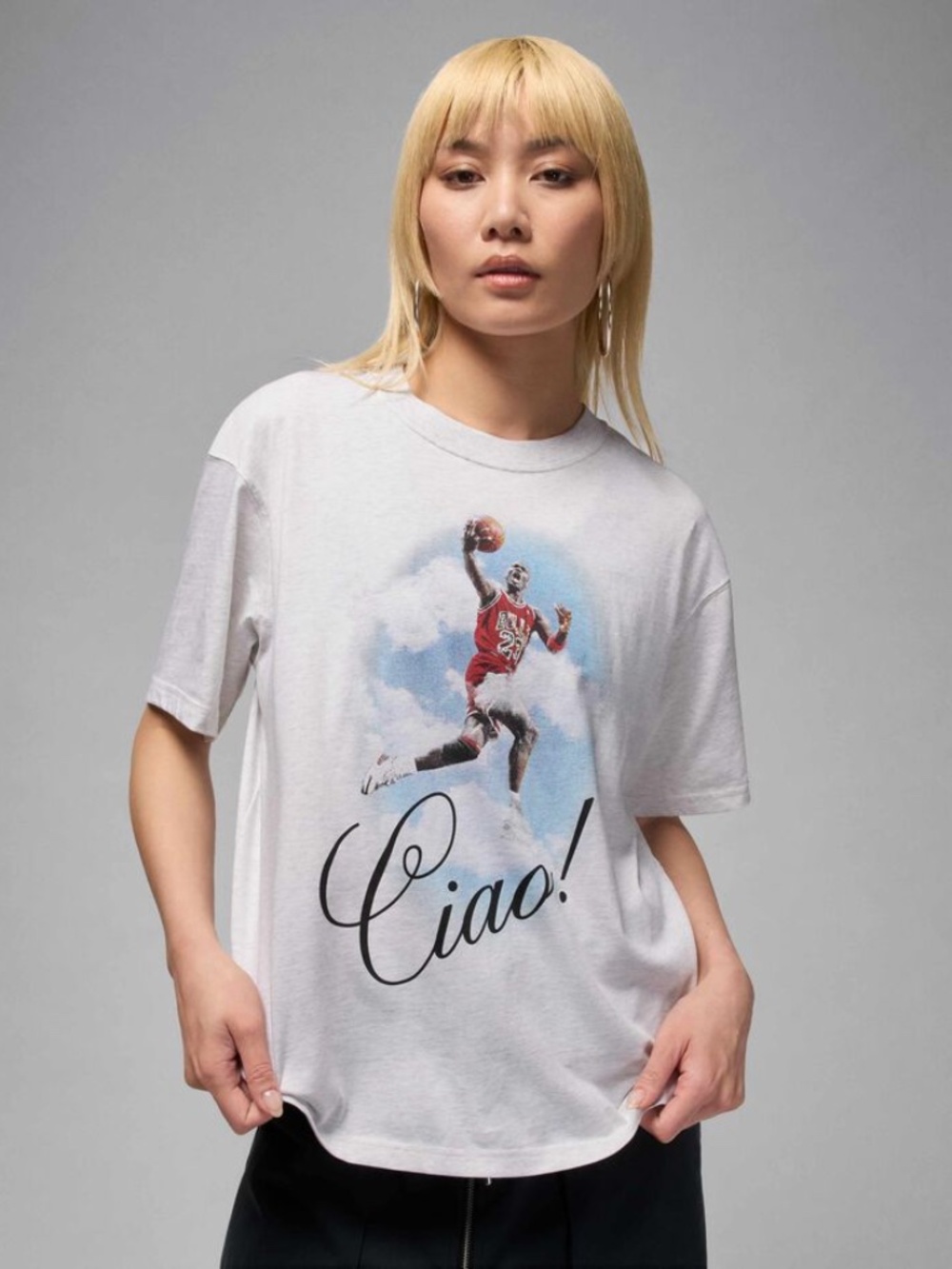 New Women’s Nike Air Jordan Jumpman Flight Ciao Graphic T Shirt XL Loose Fit